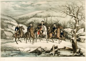 Washington et son état-major à Valley Forge, pub. 1855 - American School